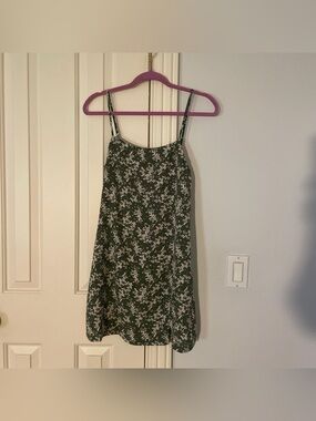 SHEIN Sage Green Floral Spaghetti Strap Dress